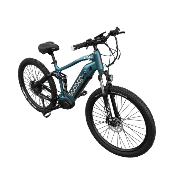 SOODOO Electric Bike | Motor Mid-Drive Strong Powerful Motor Ebike | Dark Green Alpha Electric Bicycle | Built-in 36V 12AH Battery in UK Stock