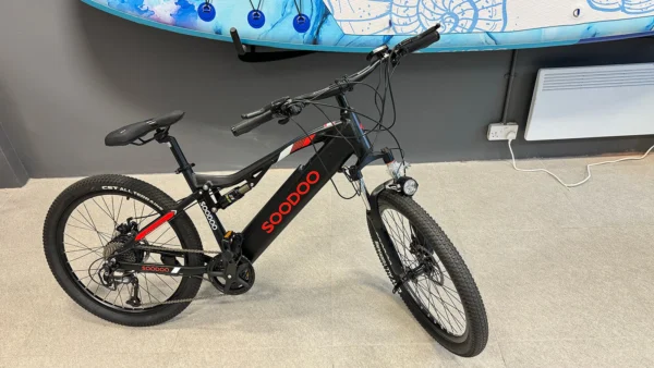 SOODOO Racing Electric Bike | Full Dual Suspension Mountain Electric Bike | Red Electric mountain Ebike - Image 2