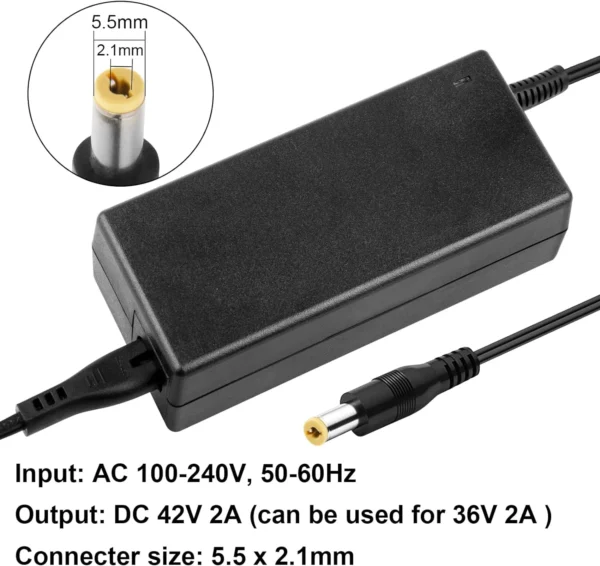 Yoclez SOODOO 42V 36V 2A Electric Bike Battery Charger for 36V 2A | 10S Li-on Battery E-bike Electric Scooter Power Supply DC 5.5mm x 2.1mm - Image 2