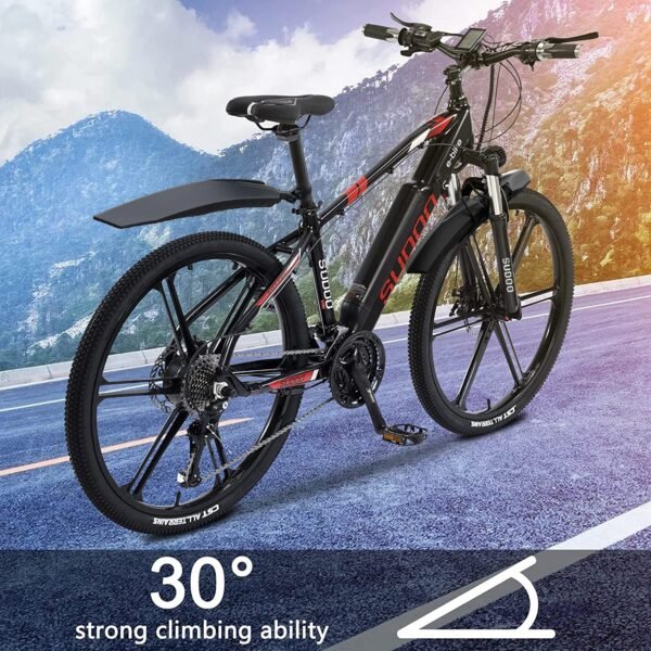 SOODOO Electric Bike | Red Warrier 26" Electric Mountain Pedal E-Bike | 36V12A Battery with Integrated wheels | - Image 2