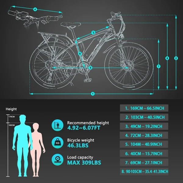 SOODOO Electric Bike | Red Warrier 26" Electric Mountain Pedal E-Bike | 36V12A Battery with Integrated wheels | - Image 3